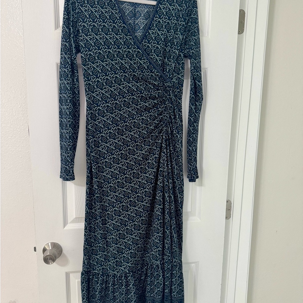Max Studio NY Elegant Blue Patterned Dress